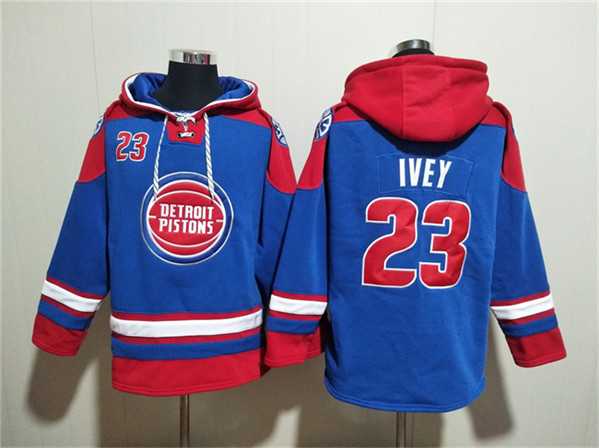 Men's Detroit Pistons #23 Jaden Ivey Blue Red Lace-Up Pullover Hoodie,We sell and wholesale Men's Detroit Pistons #23 Jaden Ivey Blue Red Lace-Up Pullover Hoodie on line form chian!